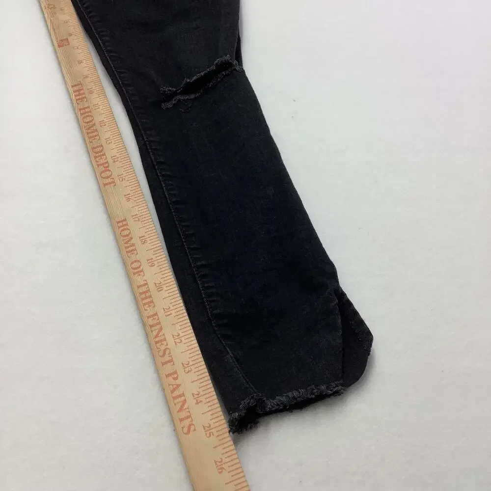 Denizen From Levis Ankle Skinny Jeans Womens 10 Black Charcoal Wash Distressed